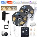 Tuya Wifi 12V Flexible COB LED Strip Lights With Microwave/Motion Sensor Switch Dimmable 1/2m Roll 320led/m Voice/APP Control. 