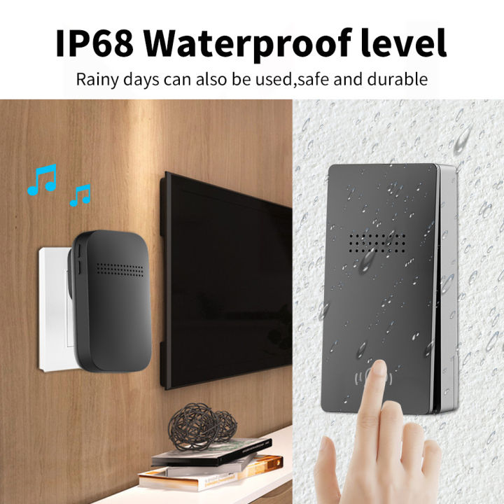 MANHOT%20New%20Wireless%20Doorbell%20Waterproof%20Plug%20Button%20No%20Battery%20Required%20Ring%20Bell%20Chimes%20Sets%20Home%20Smart%20Door%20Bell%2038%20Ringtones%20-%20Image%205