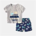Summer Cartoon Print Kids Boys Clothes Sleeveless Tops+ Shorts 2pcs/set Baby Girls Vest Clothing Set Children Cotton Sport Suit. 