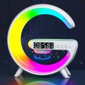 G speaker multifunctional 4 in 1 RGB lights desk lamp wireless charging and clock alarm rechargeable gaming setup decoration speaker full running item Abs plastic hi -fi quality performance amplifier desktop speaker. 