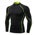 Men's High neck Long Sleeve Compression Shirts Cool Dry Sun Protection Sports Tights Undershirts Running Gym Tops.