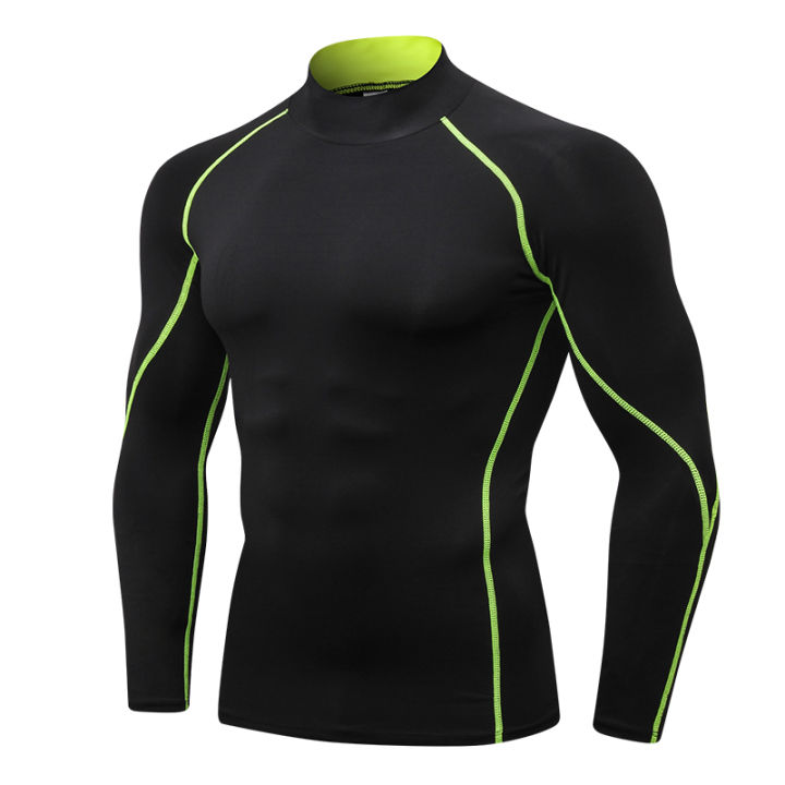 Men's%20High%20neck%20Long%20Sleeve%20Compression%20Shirts%20Cool%20Dry%20Sun%20Protection%20Sports%20Tights%20Undershirts%20Running%20Gym%20Tops%20-%20Image%203