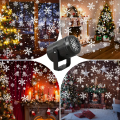 USB Powered Snowflake Projector Light White Snow Pattern Rotating LED Stage Lamp for Holiday Party Christmas Decor New Year .