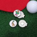 Magnetic Golf Ball Marker Hat Clips Funny Cartoon Print Accessories for Golf Cap Metal Decorative Jewelry Gift for Golf Lover. 