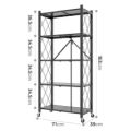 5 Tier Foldable Storage Rack. Metal Black Foldable Storage Rack. 