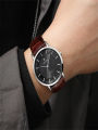 Original Watch Bracelet set Waterproof Retro Style Black Leather Strap Watch for Man's LA0265. 