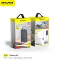 Awei P7K Power Bank 30000mAh USB C Charging Powerbank Portable Battery Power Supply Fast Charger. 