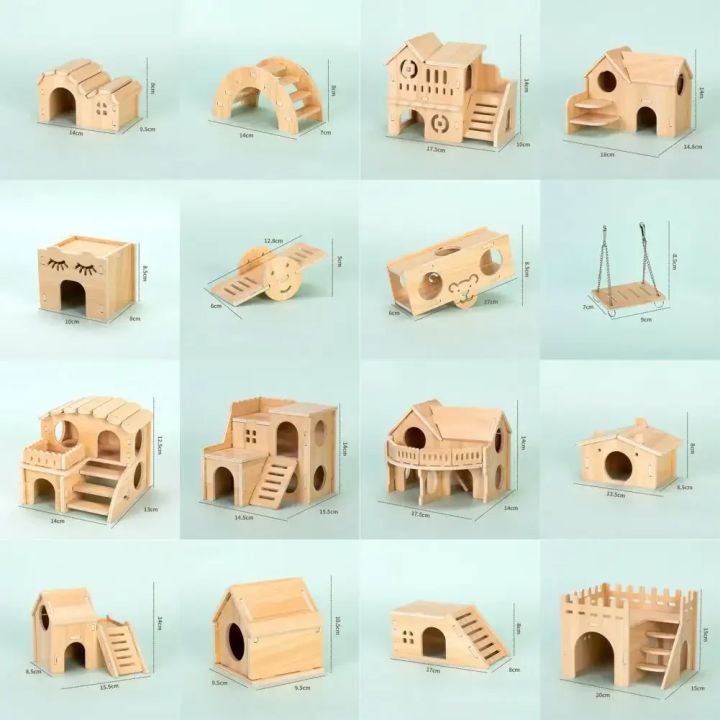 Curated visual reference: Gallery Detail: Pet Hamster Toys Wooden Bridge Seesaw Swing Toys Small Animal