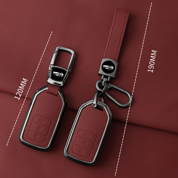 Metal%20Leather%20Car%20Key%20Case%20Cover%20For%20Honda%20Accord%20CRV%20CR-V%20URV%20UR-V%20Vezel%20City%20Civic%20Jazz%20BRV%20BR-V%20HRV%20HR-V%20Keychain%20Accessories%20-%20Image%204
