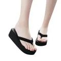 Women'S Fashionable And Casual Non-Slip Wedge Beach Shoes And Slippers Shoes 2024 Ladies' Thick Soled Trendy Flip Flops. 