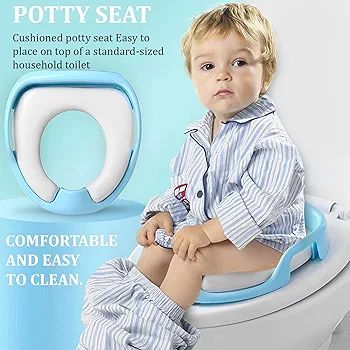 Baby Comot Seat Toilet seat Safe Soft Training seat Potty Sitting Ring with Handles Bathroom Trainer closestool Cover