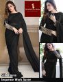 Fancy Stitched Saree for Girls – Embroidered Silk & Chiffon. 