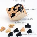 3D Cube Puzzle Luban Interlocking Creative Educational Wooden Toy Brain IQ Mind Early Learning Game  For Children Letter 54. 