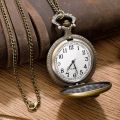 Retro Punk Pirate Captain Double Knife Quartz Pocket Watch with Necklace Chain Pendant Gift for Male Men Vintage Clock.