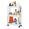 Storage Cart Multifunctional High Capacity Save Space 3/4-Tier Storage Movable Floor-Standing Rolling Vertical Shelf for Kitchen. 