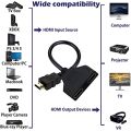 HDMI Splitter Adapter Cable 1 Male To Dual HDMI 2 Way Female 4K 3D Y Splitter Cable for Laptop TV Monitor 1080P 1 in 2 Out LED. 