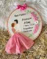 Customized Bat Paki / Marriage Fixed / Date Fixed Hand Embroidery Hoop - 8 Inch Wooden Frame | Personalized Gift. 
