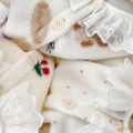 New Autumn Winter Childrens Polar Fleece Pajamas Set Warm Fleece Lined Cardigan for Girls with Lace Trim Peter Pan Collar. 