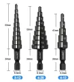 3Pcs HSS Straight Groove Step Drill Bit 3-12mm 4-12mm 4-20mm Nitride Black Hex Wood Metal Hole Cutter Core Drilling Tools Set. 