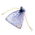 50pcs/lot Star Moon Organza Jewelry Bags Tulle Sheer Sachets Drawstring Bag Wedding Party Favor Pouches Jewelry Organizer.