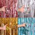 2M Rain Curtain Birthday Wedding Scene Layout Holiday Party Background Wall Decoration Bright Rain Door Curtain.