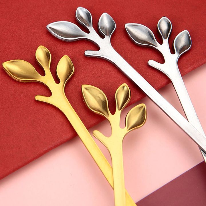 Creative%20Stainless%20Steel%20Leaves%20Spoon%20and%20Fork%20Gold%20Silver%20Coffee%20Ice%20Cream%20Tea%20Stirring%20Spoons%20Kitchen%20Tableware%20Decoration%20-%20Image%202