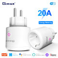 GIRIER Tuya Smart Wifi Plug EU with Power Monitoring 20A Smart Socket Outlet 4200W Compatible with Alexa Hey  Yandex Alice. 