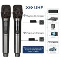 SHUPERD M12 Wireless Microphone, UHF Cordless Dual Handheld Dynamic Mic Set With Rechargeable Receiver Perfect for Live Sound & Stage Meeting Wedding. 