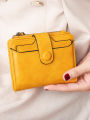 Thin and minimalist women's short wallet with detachable card slot and ID card window, suitable for men and women to use. 