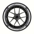 2pcs For One Tire SPEEDHUNTERS Car 3D Tire Letter Sticker Trend Auto Wheel Styling Decor Decals Water proof No Glue.