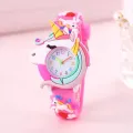 Children's Necklace Unicorn Quartz Watch Ear Clip Scrunchie Set Explosive European and American Ear Clip Scrunchie Ring. 