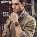 SANDA Sports Men's Electronic Watch Fashion Multi functional Waterproof LED Dual Display Men's Electronic Watch 3379. 