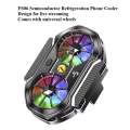 FS06 Semiconductor Cooling Mobile Phone Cooler Radiator Dual Fans Digital Display for gaming and Live Streaming with Universal Wheel. 