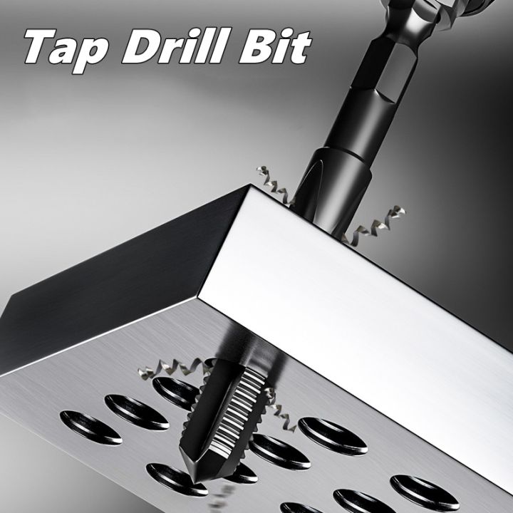 HSS Tap Drill Bit Hex Shank Thread Metric Tap Screw Taps Tool Threaded ...