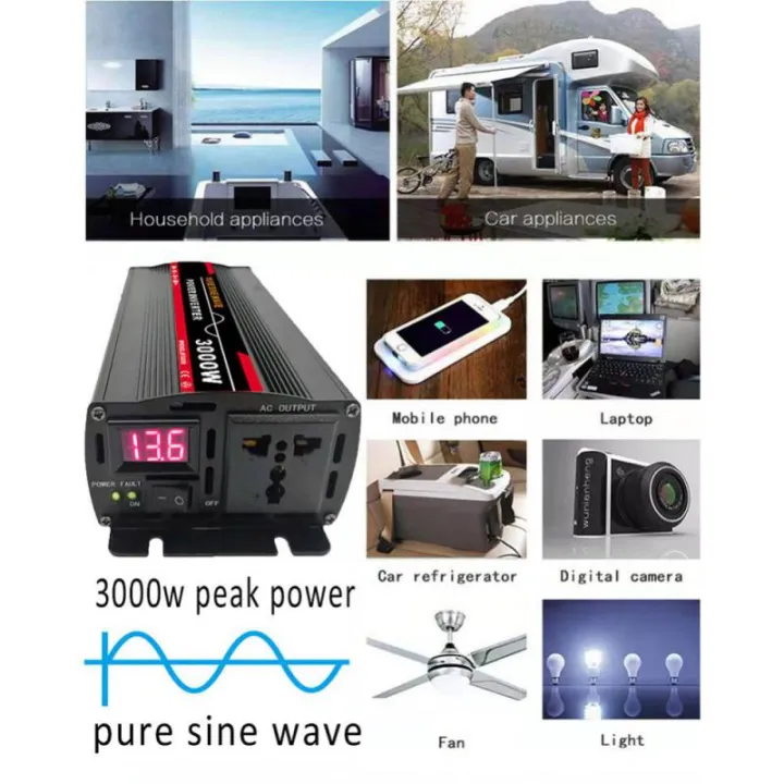 3000W%20Pure%20Sine%20Wave%20Power%20Inverter%20DC%2012v%2024v%20To%20AC%20220V%20For%20Solar%20Panel/Home/Outdoor/RV/Camping%20Wave%20Power%20Inverter%20with%20LED%20-%20Image%205