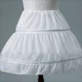 White Children kids Petticoat A-Line 3 Hoops One Layer Flower Girls Crinoline Lace Trim Flower Girl Dress Underskirt.