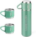Double-Wall Stainless Steel Vacuum Thermos Flask with Silicone Handle and Insulated Lid Set With 2 Stainless Steel Cups for Hot and Cold Beverages 500 ML. 