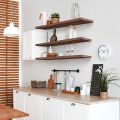 3 Piece Floating Shelf Set of 3 wall hanging wooden piece decoration shelves racks bookcase and shelving kitchen usage wall decor holder. 