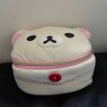 Kawaii Rilakkuma Bear Elliptical Stereoscopic Makeup Bag Portable Storage Bag Cute Cartoon Easy Bear Storage Bag Girls . 