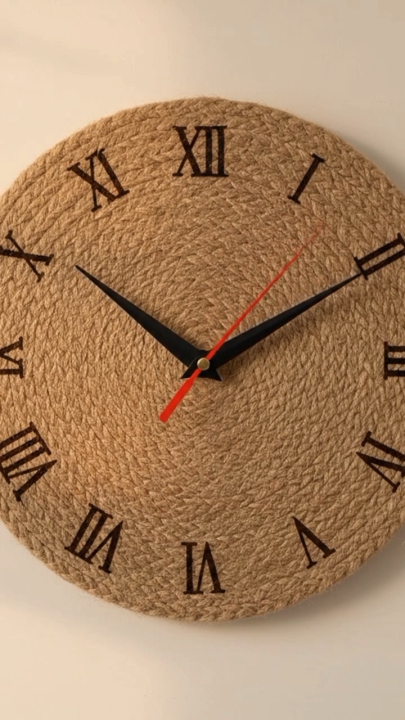 Eco-Friendly Jute Fiber Wall Clock for Modern Home Décor