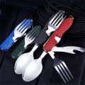 Foldable Camping Utensil Set - Multi-Functional Knife, Fork, Spoon Combo For Outdoor Activities And Sports Camping Picnic Travel. 