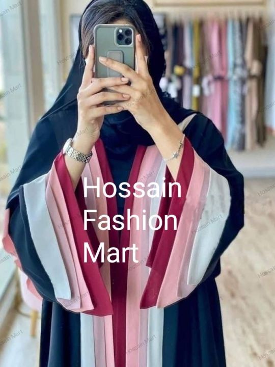Rainbow%20Abaya%20Burka%20Multi%20Color%20Stylish%20Burka%20For%20Women%20Casual%20War%20Strip%20Abaya%20Burka%20With%20Hijab%20-%20Image%204