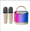 K52 Wireless Bluetooth Speaker Multifunction with 2 Microphone RGB Portable Music Player Karaoke Machine for Child Home Gift. 