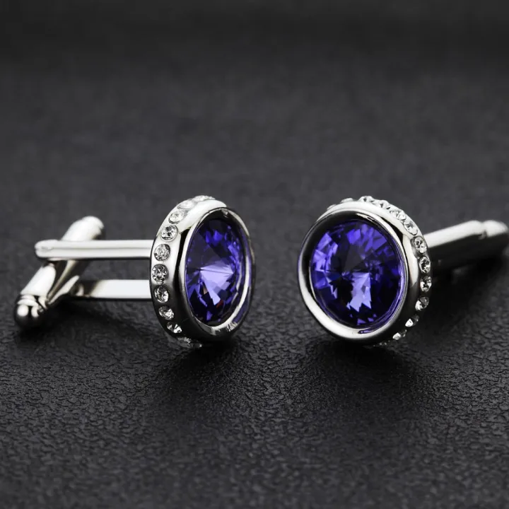 PINANNIE%20Men's%20Crystal%20Cufflinks%20for%20Wedding,%20Elegant%20Business%20Formal%20Dress%20Shirt%20Accessories,%20%20for%20Groom,%20Him,%20Father's%20Day%20-%20Image%206