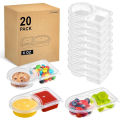 20Pcs Reusable Snack Containers with Lids Portion Control Snack Pack ContainersDouble Compartment Snack Containers. 