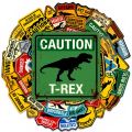 50pcs Vintage Jurassic World Warning Signs Dinosaur Painting Stickers Luggage Motorcycle Bike Laptop Decals Graffiti Sticker. 