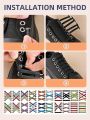 1 Pair Quick Release Elastic Shoelaces Black White Gray for Running Shoes Casual Sneakers Comfortable Durable Washable. 
