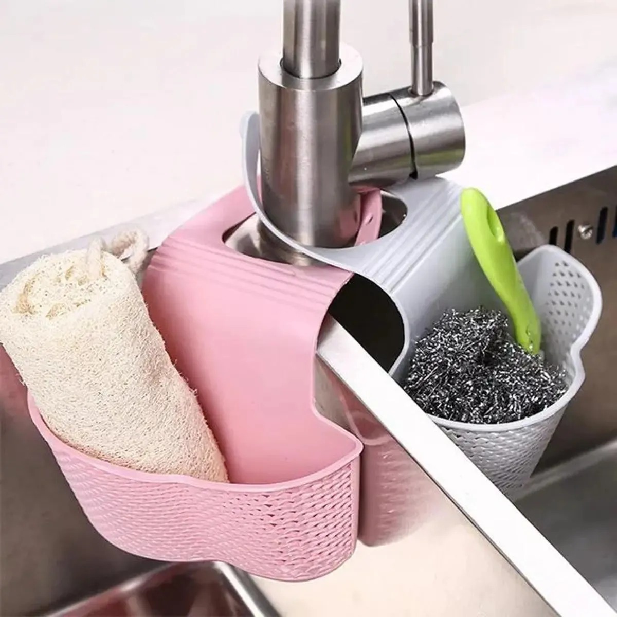New Creative Sink Plastic Drain Basket Kitchenware Rack Storage Hanging Basket Storage Drain Rack