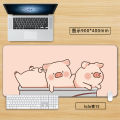 Cartoon Pink Cute Pig Large Mouse Pad - XXL Kawaii Desk Mat for Girls, Creative Non-Slip Keyboard Surface for Gaming & Office. 