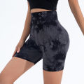 High Waist Butt Lift Shorts Women Seamless Tie Dye Shorts Gym Workout Running High Elastic Fashion Knit Slim Three Point Pants. 